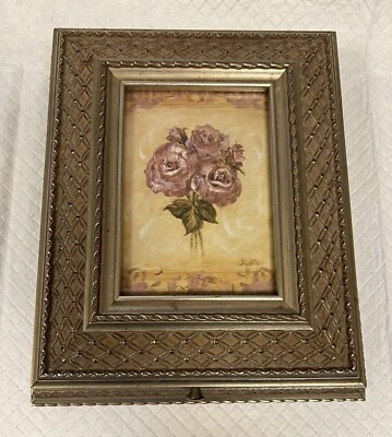 Caja de almacenamiento enmarcada caja de utensilios caja de regalo caja de joyas RARA Foto 1 de 4