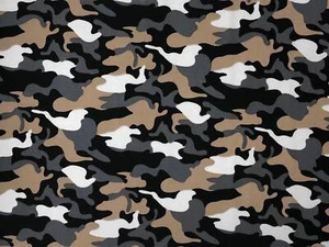 Liverpool Knit Army Print Fabric - Picture 1 of 4