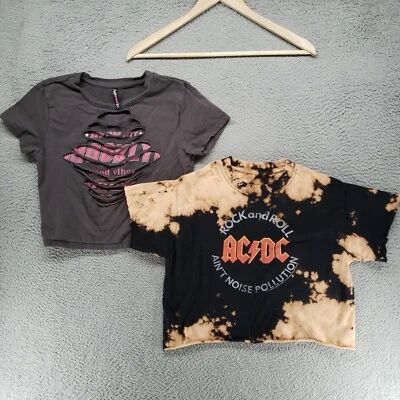 Лот из 2 Rock Kids футболки AC/DC шум загрязнения черный рок-н-ролл Нью-Йорк Бруклин - Изображение 1 из 4