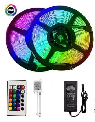 Striscia LED RGB 5050 5M Impermeabile IP65 Telecomando 20 Colori Interno Esterno - Immagine 1 di 4