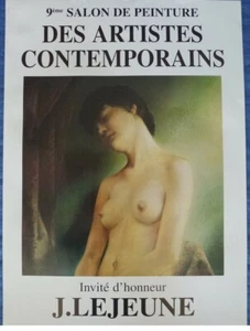 J. LEJEUNE, FRENCH ART GALLERY EXHIBITION POSTER( SALON DE PEINTURE 1994 ). - Picture 1 of 11
