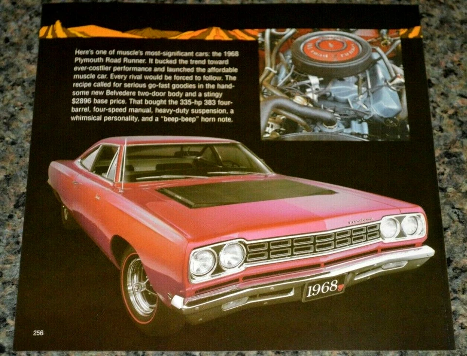 1968 PLYMOUTH ROAD RUNNER 383 图片特色印花 68 MOPAR 7 — 第 1/1 张图片