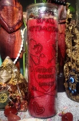 Vela de conjurar hechizo de amor y lealtad de 7 días Come to Me con hierbas poderosas - 120 horas Foto 1 de 2