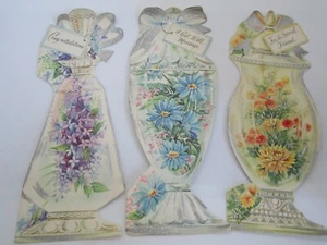 Vtg. Set of Three Sunshine Cards Unused Anniversary Get Well Birthday Embossed - Picture 1 of 8