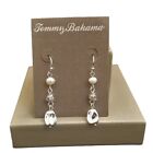 Tommy Bahama Pearl Nugget Drop Silver Tone Earrings Nwt