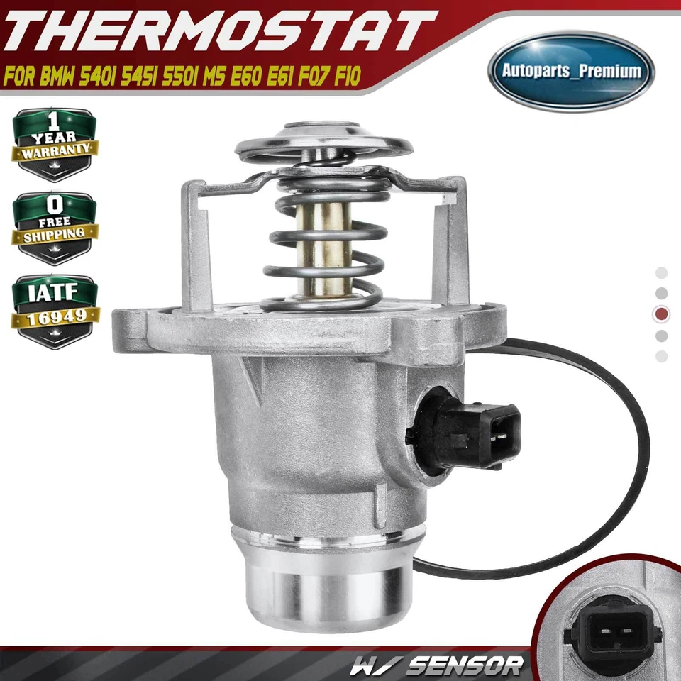 Conjunto de carcasa de termostato para BMW Serie 5 540i 545i 550i M5 E60 E61 F07 F10 Foto 1 de 4