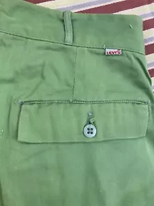 50er Jahre verwaschene grüne Levi’s Baumwolle Chino 50s Big E 29-30 Taille - Bild 1 von 7