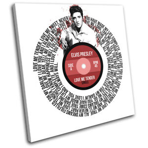 Elvis Presley Love Record Vinyl Song Lyrics Canvas Wall Art Picture Print