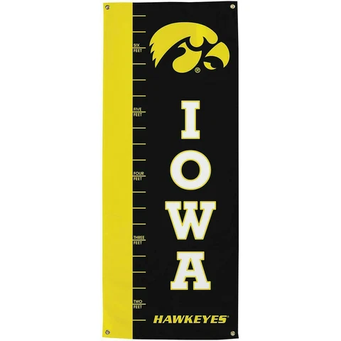 NCAA IOWA Hawkeyes Growth Chart Black Banner 24 x 62 Premium BSI Products New Cover