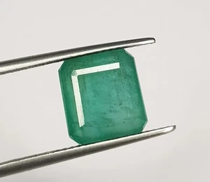 5.38 Ct Natural Emerald Zambian Square Cut Untreated Top Quality Gemstone - Picture 1 of 11