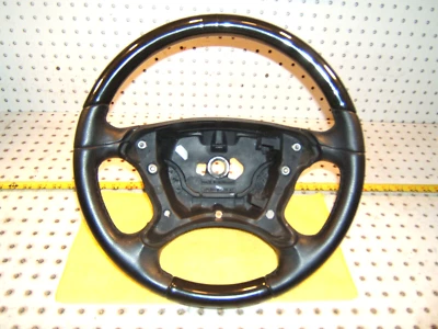 Mercedes 03-09 W219,05-08 W209 cuero negro MADERA DE FRESNO 1 volante clásico Foto 1 de 4