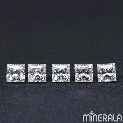 MOISSANITE SQUARE LAB DIAMOND FACETED GEMSTONE 2mm- 4mm D-E WHITE VVS WP02774 - Image 1 of 4
