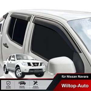 4-tlg Anklebbare Windabweiser Regenabweiser für Nissan Navara D40 2005-2015 - Afbeelding 1 van 14