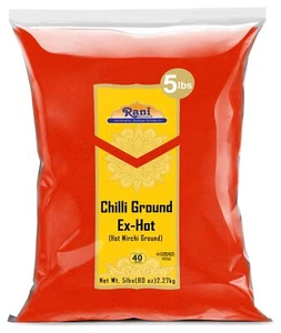 Rani Extra Hot Chilli Powder Indian Spice, 80oz (5lbs) 2.27kg, Bulk - Picture 1 of 9