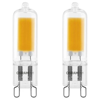 2x Osram LED 2W = 20W G9 Glass Capsule Clear, Twin Pack Warm White 2700K (non... - Image 1 of 4