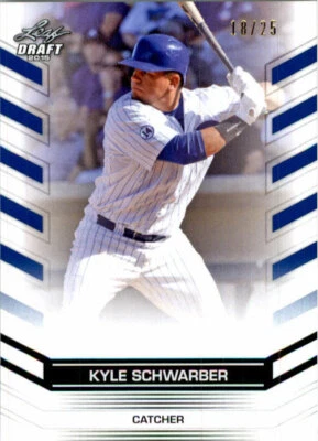 KYLE SCHWARBER 2015 Leaf Draft Baseball BLUE REFRACTOR Rookie Card #/25 - Image 1 of 2