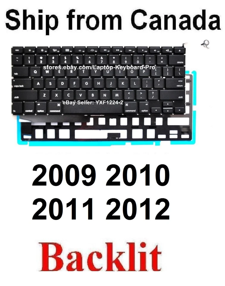 Keyboard for Apple MacBook Pro A1286 2009 2010 2011 2012 - US English Backlit - Image 1 of 1