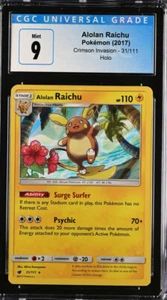 2017 Pokémon Crimson Invasion Alolan Raichu Holo 031/111 CGC 9 - Bild 1 von 1