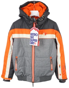 Superdry Retro Jacke Herren M Gesteppt Kapuze Gefüttert Ski Taschen - Picture 1 of 14
