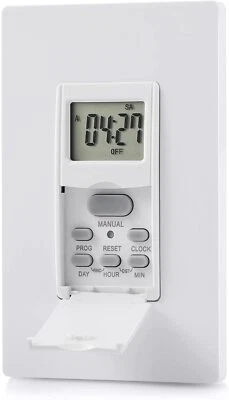 Interruptor temporizador interior en pared DEWENWILS para luces, ventiladores, 7 días 7 ajustes de encendido/apagado  Foto 1 de 4