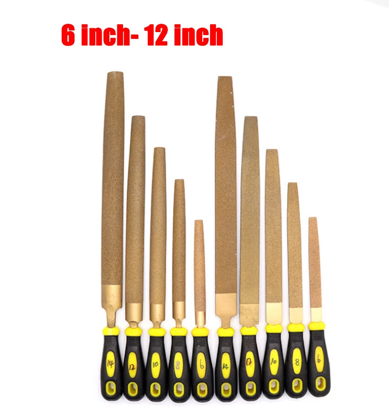 Hand Brazed Milled File - Diamond Metal Sharpening Hole Shaping Debur Files - Image 1 of 4