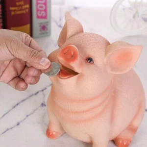 (Großes Rosa)Sparschwein Süße Cartoon Tiger Form Bank Handbemalt Sparschwein  - Bild 1 von 14