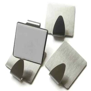 4 x Self Adhesive Square-Shaped Bath Towel Hook Sliver Chrome Sticky Stainless - Picture 1 of 13