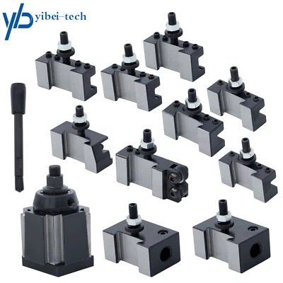 YIBEI-TECH 11Pcs AXA 250-111 Wedge Type Quick Change Tool Post Set for 6" - 12" Lathe Steel