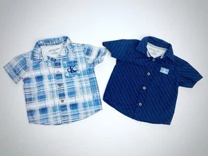 Set of Calvin Klein Baby Boy Button Up Collared Short Sleeve Shirts - 12 Months - Picture 1 of 10