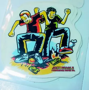 ADESIVO DECALCOMANIA SKATEBOARD JOSH BEAGLE FOUNDATION VINTAGE ANNI 80 2,5"x 3" NOS - Foto 1 di 2