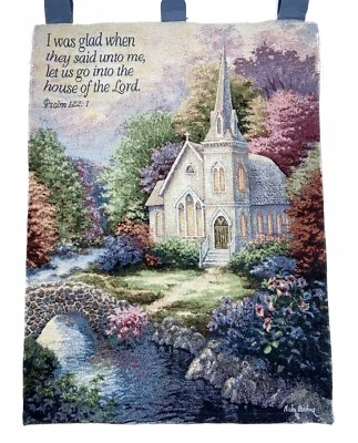 "Tapiz de pared iglesia Salmo 122:1 Casa del Señor 26""x 36""" Foto 1 de 4