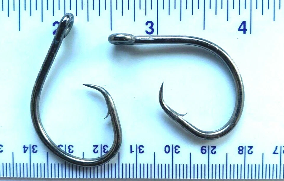 GERRY'S TACKLE 50 GT 4X strength L2004 Offset Black Nickel Circle Hooks size 5/0