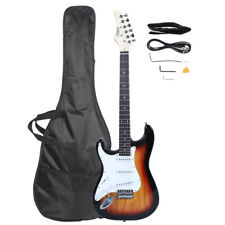 Glarry Gst Left Hand Electric Guitar Bag Strap Paddle Rocker Cable Sunset for sale