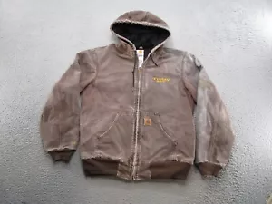 Carhartt J25 CHT Marrón Lona Pato Forrado Térmico Con Capucha Y2K De Colección Talla M LEER - Imagen 1 de 13