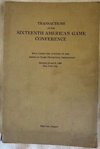 Transaktionen Of The Sixteenth American Game Conference 1929 New York Virginia - Bild 1 von 2