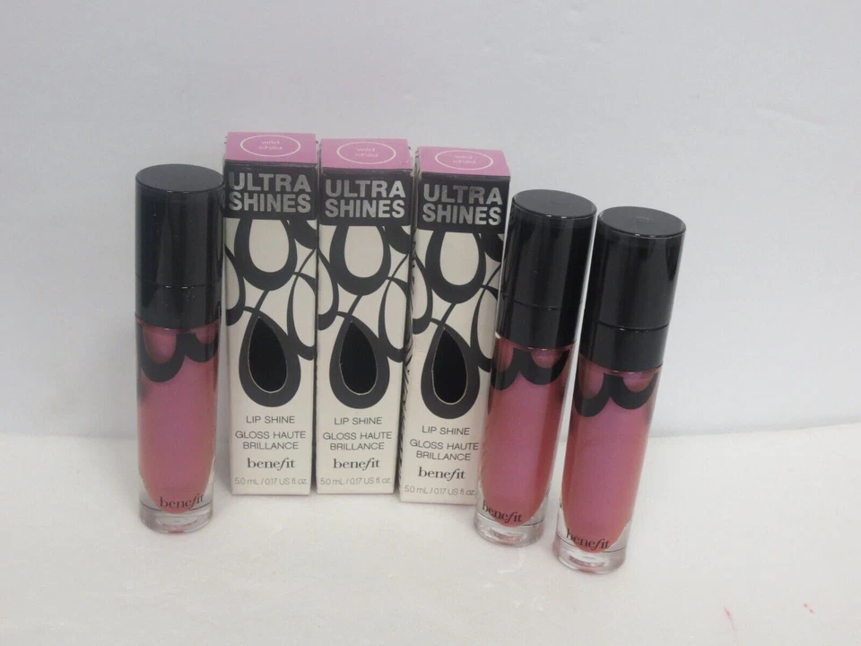 BENEFIT ULTRA SHINES LIP SHINE WILD CHILD 0.17 OZ BOXED (LOT OF 3) - Image 1 of 4