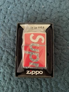 Supreme FW20 Red Swarovski Zippo Lighter BRAND NEW - Picture 1 of 2