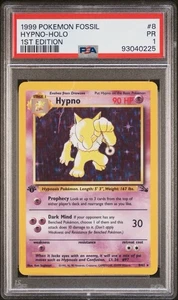 PSA 1 PR POOR Hypno Fossil 1st Edition 1999 8/62 Holo Pokemon POP 5 - Picture 1 of 2
