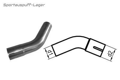 Fox Edelstahl Auspuff Rohrbogen 45 Grad Ø45mm geweitet -Steckverbindung- - Bild 1 von 2