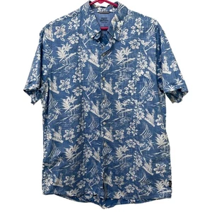 Izod Relaxed Classics Men’s Button Up Shirt Sz Large Tropical Beach Floral - Picture 1 of 6