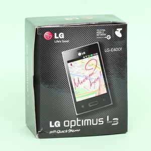 Vintage LG Optimus L3 E400f 3G Android Smartphone (Locked to Telstra) w/ Box - Afbeelding 1 van 5