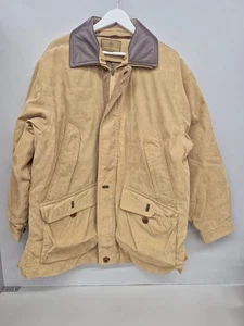 Men's Rainforest Beige Size L Full-Zip Leather Collar Winter Jacket - Picture 1 of 6