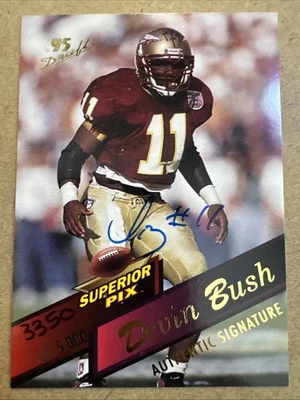 1995 Superior Pix Autographs #29 Devin Bush Rookie #3350/5000 Florida State - Image 1 of 2