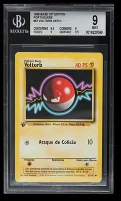 1999 Pokemon Base Set 1st ED. Voltorb BGS 9 Portuguese #67 - Image 1 of 2