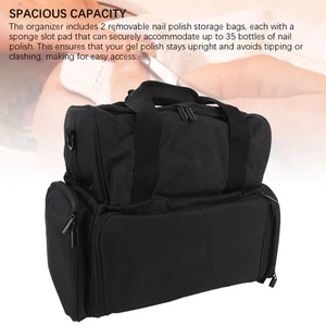 Nail Polish Organizer Bag Large Capacity Holds 70 Bottles Double Layer Nail HR6 - Picture 1 of 24