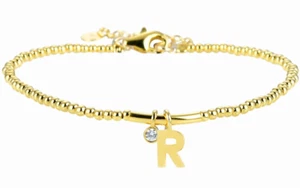 Pulsera plata de ley 925 Chapada Oro Luxenter BH184Y999R circonita-Letra C - Imagen 1 de 6