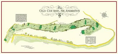 The Old Course St. Andrews Links--23" x 11" una impresión VintageGolfCourseMaps Foto 1 de 4