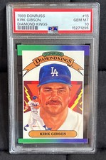 1989 Donruss Diamond Kings #15 Kirk Gibson Los Angeles Dodgers - PSA 10 - POP 24