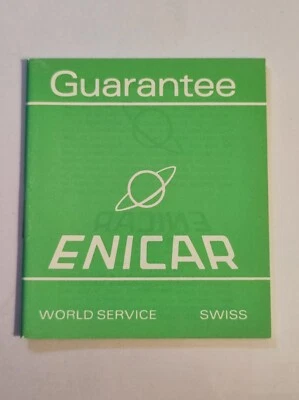 Genuine 90's Enicar Watch Guarantee Booklet  - Blank - Image 1 of 3
