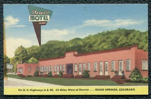 Sleepy U Motel Idaho Springs Colorado co linen postcard - Picture 1 of 2